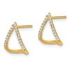 Image 2 : 14k Cubic Zirconia Curved Teardrop Post Earrings - 48 mm