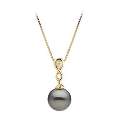 Tahitian Round Pearl and Diamond Infinity Pendant
