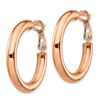 Image 2 : 14k Rose Gold Polished Round Hoop Earrings - 4x20 mm