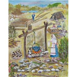 Ann Harbuz Canadian Naive Farm Scene