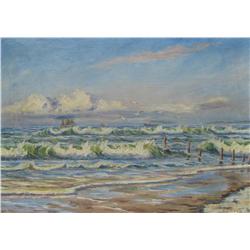 Danish Oil 1932 Hornbaek Seascape