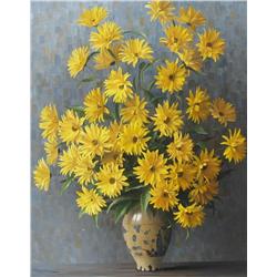 E. Rouviere French Oil Yellow Daisies