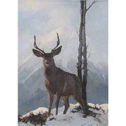Karl Wood Canadian Oil Stag on Mount