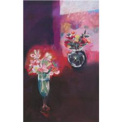 Walter Joseph Gerard Bachinski (Canadian, 1939 - ) Two Vases with Flowers