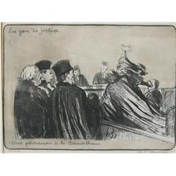 Honore Daumier (French, 1808-1875) Les gens de justice. Une peroraison a la Demosthene
