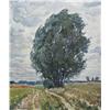Image 1 : W. Hobak (Russian (?), 20th Century) Windswept Tree in Rural Landscape