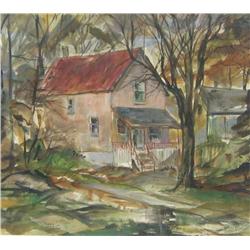 Ross McKay (Canadian, 20th Century) Standing on the Porch