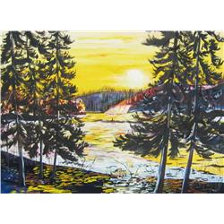 Reid (Canadian, 20th Century) River Landscape, Evening
