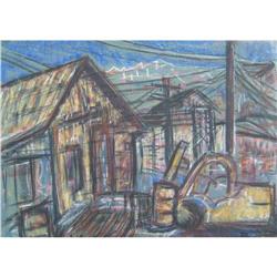 Canadian Pastel Forklift on Wharf