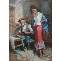Domineck Italian Oil  Cobbler and woman