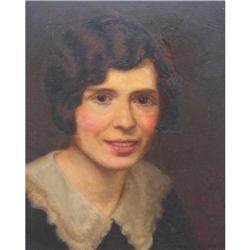 Long Canadian Oil Portrait of a Lady