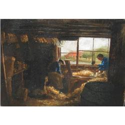 British School oil, Wood Carver’s Shed