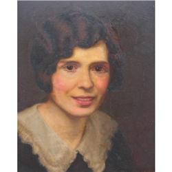 Victor Long Canadian oil Portrait of Lady