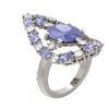 Image 1 : 9.93 ctw Tanzanite & Diamond Ring 18K White Gold - REF-318M2G