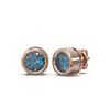 Image 2 : 1 ctw Intense Blue Diamond Earrings 18K Rose Gold - REF-132G8W
