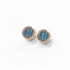 Image 3 : 1 ctw Intense Blue Diamond Earrings 18K Rose Gold - REF-132G8W