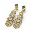 Image 3 : 6.09 ctw Intense Blue Diamond Earrings 18K Yellow Gold - REF-804A2N
