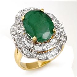 7.04 ctw Emerald & Diamond Ring 14k Yellow Gold - REF-159F3M