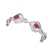 Image 2 : 22.03 ctw Ruby & Diamond Bracelet 18K White Gold - REF-709M3G