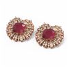 Image 3 : 12.55 ctw Ruby & Diamond Earrings 18K Rose Gold - REF-360W2H