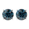 Image 1 : 2.05 ctw Certified Intense Blue Diamond Stud Earrings 10k White Gold - REF-181Y6X