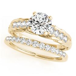 1.29 ctw Certified VS/SI Diamond 2pc Wedding Set 14k Yellow Gold - REF-306W8H