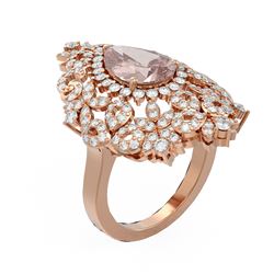 5.07 ctw Morganite & Diamond Ring 18K Rose Gold - REF-345Y5X