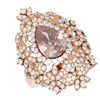 Image 3 : 5.07 ctw Morganite & Diamond Ring 18K Rose Gold - REF-345Y5X