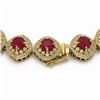 Image 3 : 82.17 ctw Certified Ruby & Diamond Victorian Necklace 14K Yellow Gold - REF-1800M2G