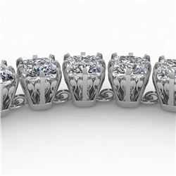 34 ctw Cushion SI Certified Diamond Necklace 18K White Gold - REF-5415X2A