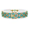 Image 2 : 16.06 ctw Swiss Topaz & Diamond Row Bracelet 10K Yellow Gold - REF-209Y3X