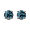 Image 1 : 1.08 ctw Certified Intense Blue Diamond Stud Earrings 10k Rose Gold - REF-71F2M