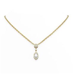 1.61 ctw Marquise Diamond Necklace 18K Yellow Gold - REF-379A3N
