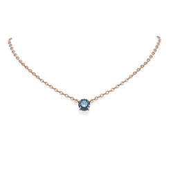 2.04 ctw Intense Blue Diamond Necklace 18K Rose Gold - REF-490H5R