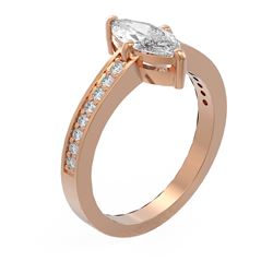 1.26 ctw Marquise Diamond Ring 18K Rose Gold - REF-313N8F