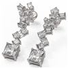Image 1 : 4 ctw Princess Cut Diamond Designer Earrings 18K White Gold - REF-814X5A