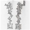 Image 3 : 4 ctw Princess Cut Diamond Designer Earrings 18K White Gold - REF-814X5A