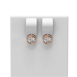 2 ctw Diamond Earrings 18K Rose Gold - REF-564F5M