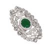 Image 1 : 8.82 ctw Emerald & Diamond Ring 18K White Gold - REF-360K2Y