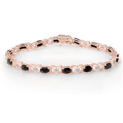 10.81 ctw Blue Sapphire & Diamond Bracelet 18k Rose Gold - REF-120R2K