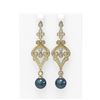 Image 1 : 4.57 ctw Diamond & Pearl Earrings 18K Yellow Gold - REF-482R9K