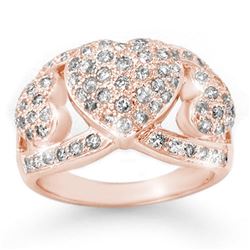 1.50 ctw Certified VS/SI Diamond Ring 14k Rose Gold - REF-128F9M