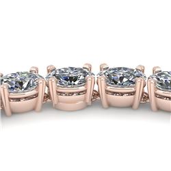 30 ctw Oval Certified SI Diamond Necklace 18K Rose Gold - REF-4470K2Y