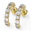 Image 1 : 3.46 ctw Emerald Cut Diamond Designer Earrings 18K Yellow Gold - REF-471M9G