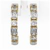 Image 2 : 3.46 ctw Emerald Cut Diamond Designer Earrings 18K Yellow Gold - REF-471M9G