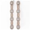 Image 2 : 3.75 ctw Oval Cut Diamond Designer Earrings 18K Rose Gold - REF-477H3R
