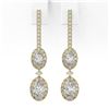 Image 2 : 2.5 ctw Oval Cut Diamond Designer Earrings 18K Yellow Gold - REF-270W3H