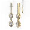 Image 3 : 2.5 ctw Oval Cut Diamond Designer Earrings 18K Yellow Gold - REF-270W3H