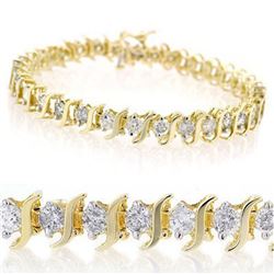 4.0 ctw Certified VS/SI Diamond Bracelet 10k Yellow Gold - REF-201K3Y