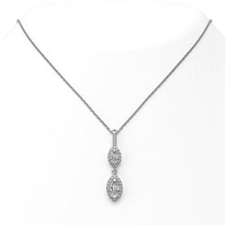 1.25 ctw Marquise Cut Diamond Necklace 18K White Gold - REF-142M2G